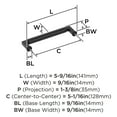 thumbnail image 5 of Amerock Balon 5-1/16 inch (128mm) Center-to-Center Matte Black Cabinet Pull, 5 of 6