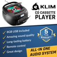thumbnail image 2 of Reproductor de CD y casete KLIM con Bluetooth, radiograbadora AM/FM, 2 of 7