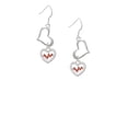 thumbnail image 2 of Delight Jewelry Heart with Red Crystal Heartbeat Open Heart French Earrings, 2 of 4