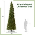 thumbnail image 2 of Nearly Natural 13ft. Prelit Artificial Slim Green Mountain Pine Christmas Tree, Green, 2 of 15