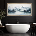thumbnail image 4 of IDEA4WALL Extra Large Framed Canvas Print Wall Art Mountain Lake Calm Misty Landscape Vintage Inspired Colorful Stripes Antique Retro Fine Art Watercolor Decorative for Rooms Decor - 60"x30", 4 of 5