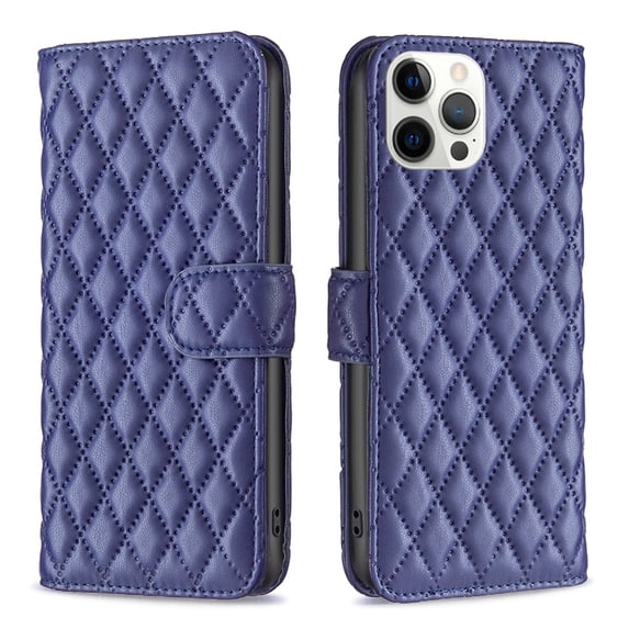 Dteck Wallet case for iPhone 12 Pro Max, Argyle Pattern PU Leather Wallet case with Kickstand Card Slots Magnetic Closure Shockproof Case For iPhone 12 Pro Max,Blue