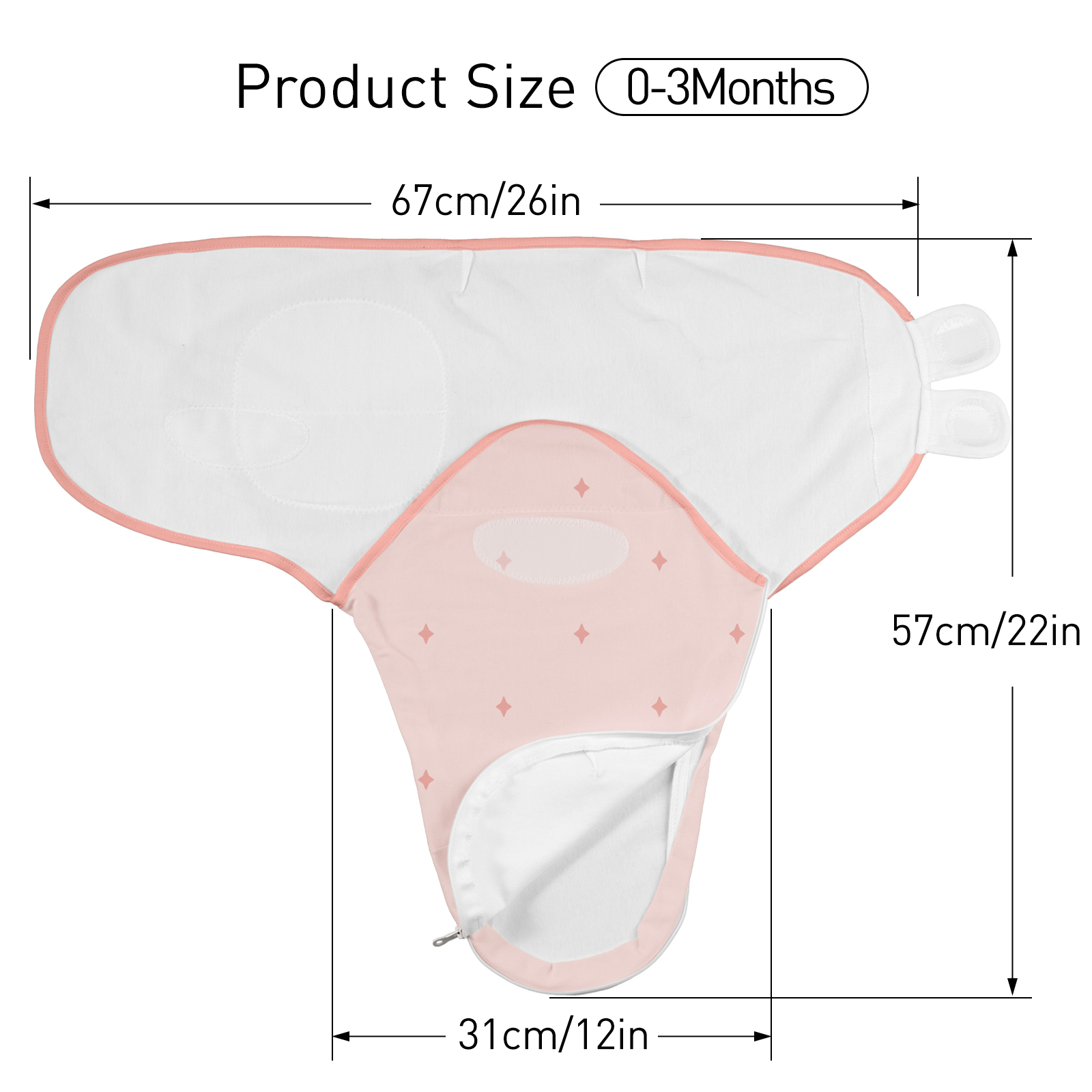 Gllquen Baby Swaddles with Zipper, Sunrise, 3-Pack photo 4
