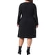 thumbnail image 3 of Vestidos de talla grande para mujer Agnes Orinda, vestido midi de punto acanalado de manga larga y cuello redondo 2X negro, 3 of 6