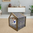 thumbnail image 3 of Floral Pet House, Hand-Drawn Aquarelle Wildflowers Plants Leaves Pattern, Outdoor & Indoor Portable Dog Kennel with Pillow and Cover, 5 Sizes, Multicolor, by Ambesonne, 3 of 5