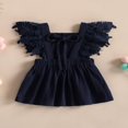 thumbnail image 4 of Enfants Filles Princesse Robe Couleur Unie Mouche Robe Manches, 4 of 8