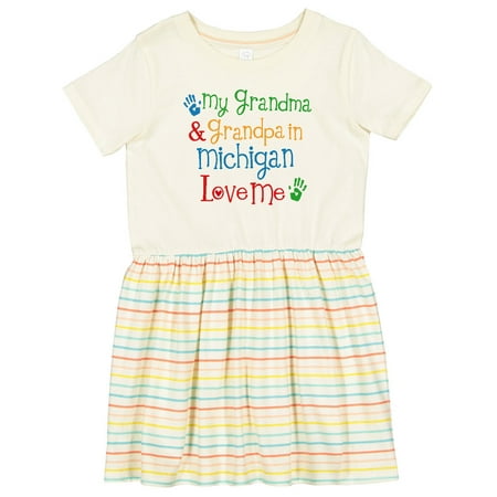 

Inktastic Michigan Grandma Loves Me Girls Toddler Dress