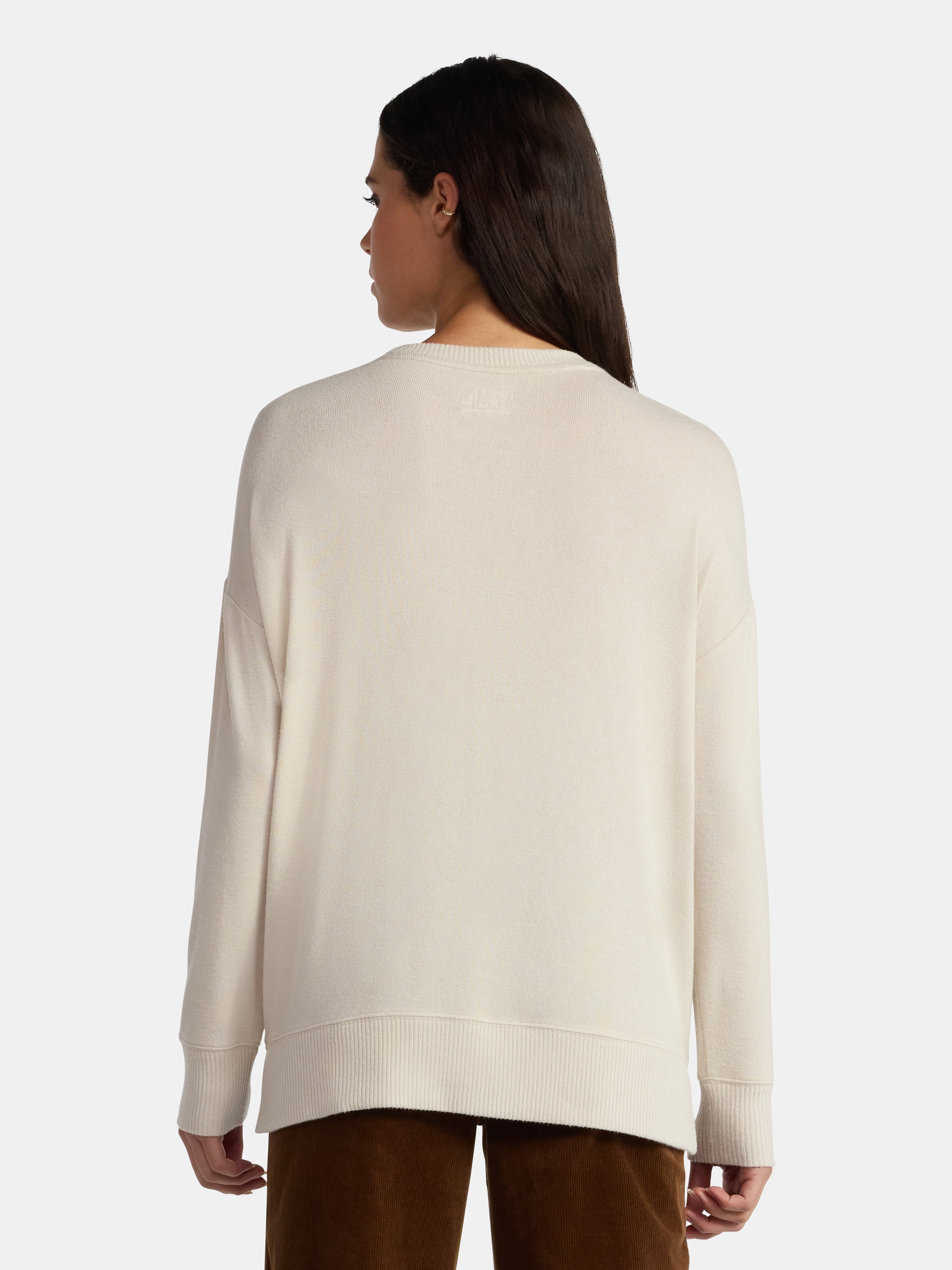 Time and Tru Women's Hacci Knit Tee with Long Sleeves, Sizes XS-XXXL