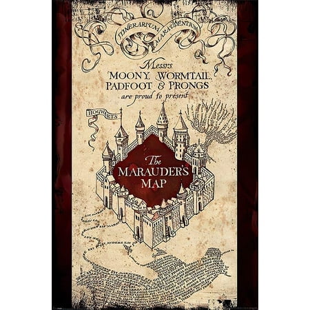 Harry Potter - Movie Poster/Print (The Marauder's Map) (Size: 24 inches x 36 inches)