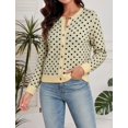 thumbnail image 3 of NAYTOAO Women's Polka Dot Cardigan Sweater, Crew Neck Button Down Long Sleeve Knit Open Front Casual Outerwear for Fall Winter, 3 of 8