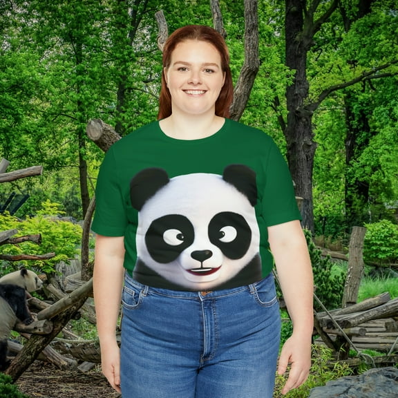 Panda Bear Design Is Hit for everyday wear Unisex Jersey Short Sleeve Tee