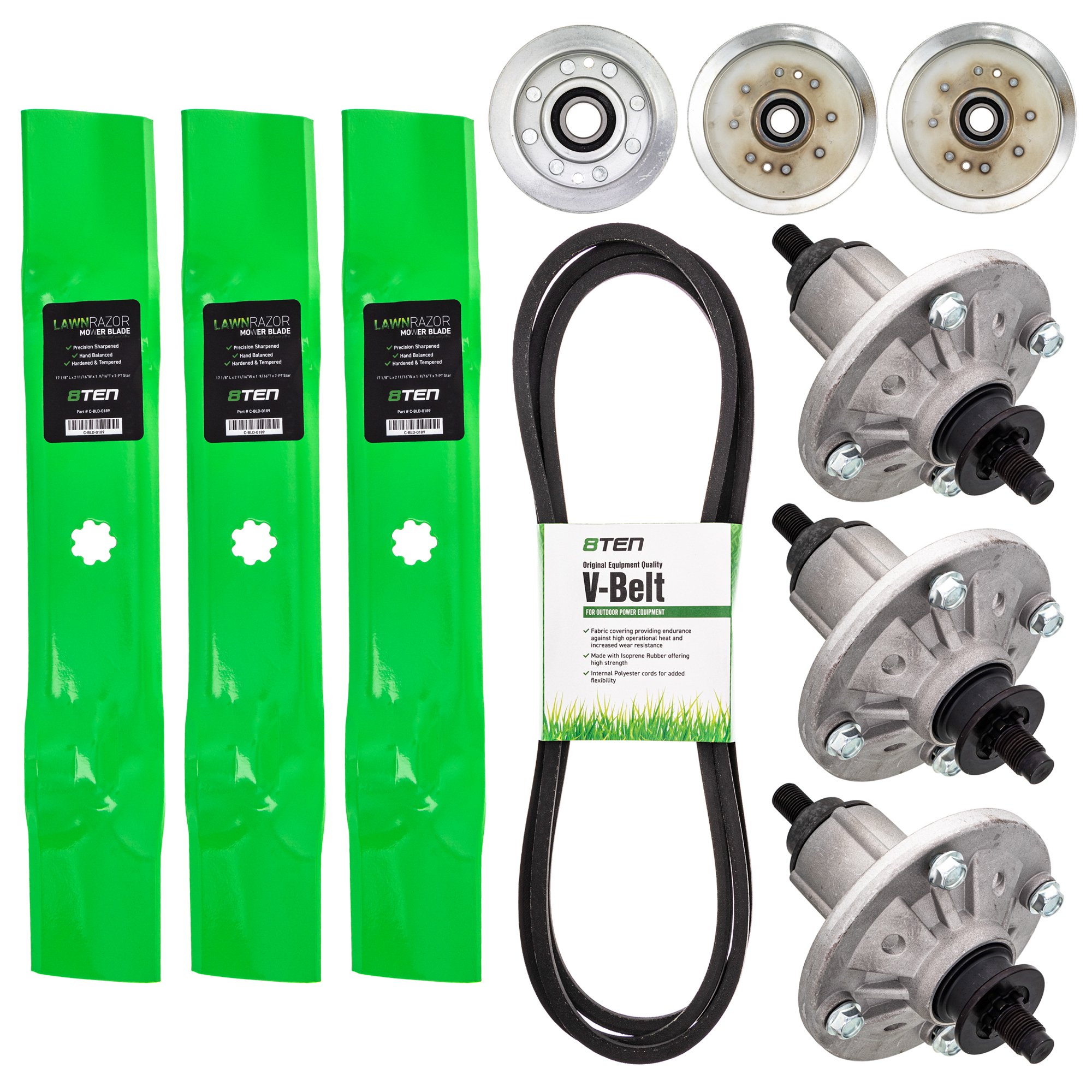 8TEN Blade Spindle Belt Idler Kit for John Deere 48 inch LA130 MK1005779 Walmart