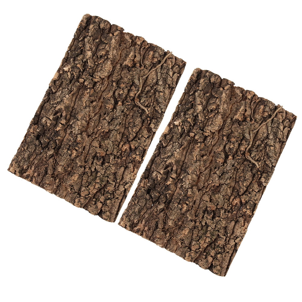 SWETRACE 2Pcs Reptile Cage Background Light Brown Tree Bark for Climbing and Hiding