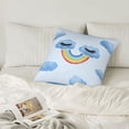 thumbnail image 6 of LNWH Decorative Pillow Covers, Cloud Rainbow Eyelashes Square Sofa Decorative Knit Pillow Case, 26"x26", 6 of 8