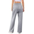 thumbnail image 4 of Inglocry Women's Wide Leg Sweatpants Baggy Straight Leg Lounge Pants Fall Outfits Athletic Joggers with Pockets Light Gray XL, 4 of 5