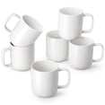 thumbnail image 1 of Juego de tazas de café vancasso de porcelana, 480 ml, cerámica blanca, 6 piezas, 1 of 9