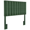 thumbnail image 1 of Crushed-Velvet Vertically Channeled Full or Queen Headboard in Green Fabric, 1 of 9