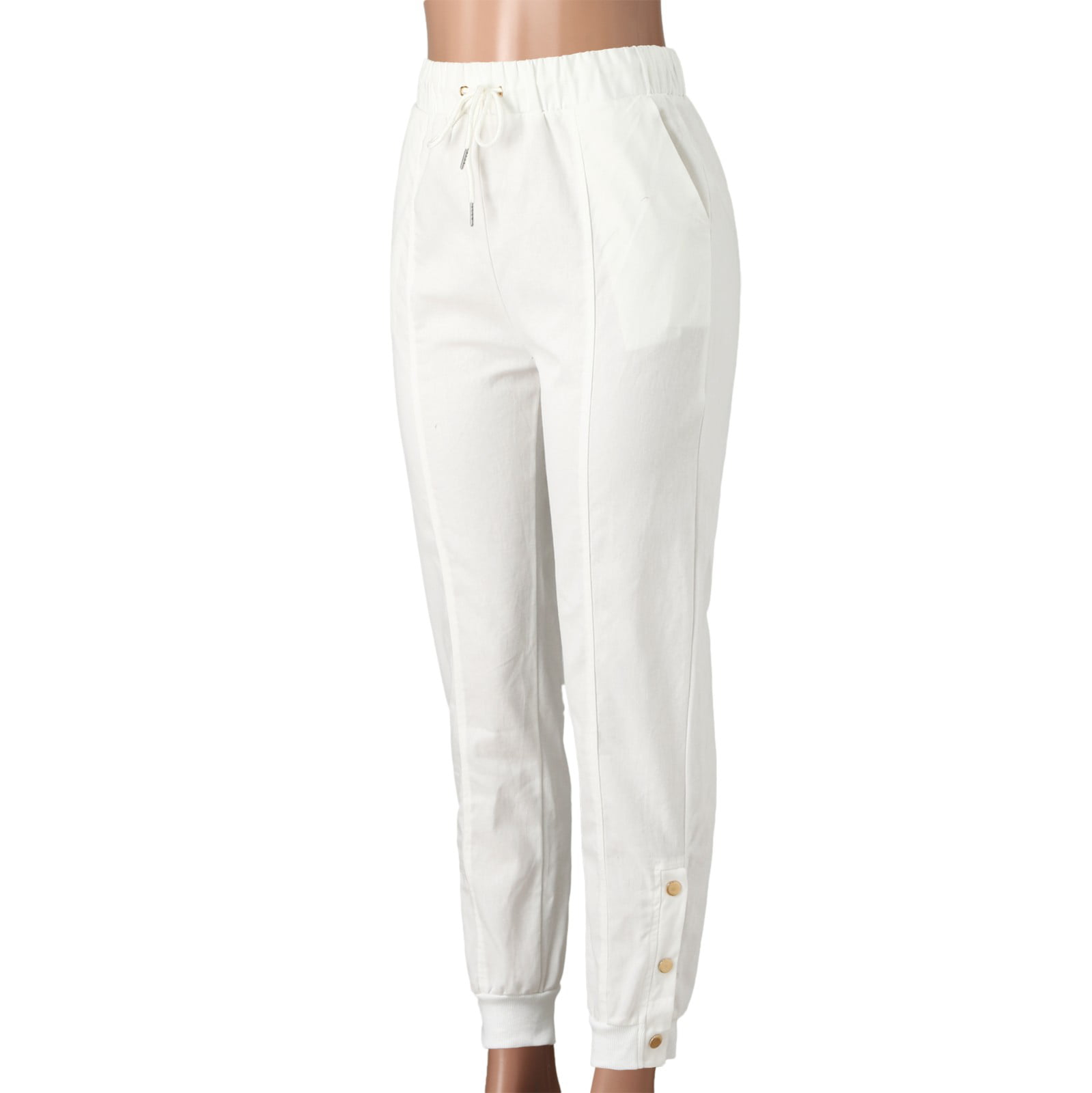 KaLI_store Dress Pants Women,Women's Tapered Pants 100% Linen Drawstring  Back Elastic Waist Ankle Length Pants - Walmart.com