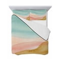 thumbnail image 7 of Quilts Full Size Bedding Set, Teal Pink Yellow Ombre Lightweight Quilted Comforter, Summer Beach Coastal Gradient Soft Reversible Bedspread Coverlet with Pillow Covers for All Season, 78" x 90", 7 of 7