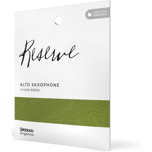 D'Addario Organic Reserve Alto Saxophone Reeds, Strength 2.0, 3-Pack