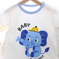 thumbnail image 3 of Sopiago Baby Boy Rompers Short Sleeve Cotton Toddler Rompers Graphic Print Baby Clothes One-Piece Outfit Baby Clothes Boys Light Blue,3-6 Months, 3 of 4