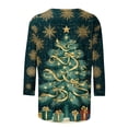 thumbnail image 5 of Hvogkswy Christmas Shirts for Women Oversize Crewneck 3/4 Sleeve T-Shirts Trendy Holiday Print Casual Home Pullover Tops, Gifts for Women, 5 of 5