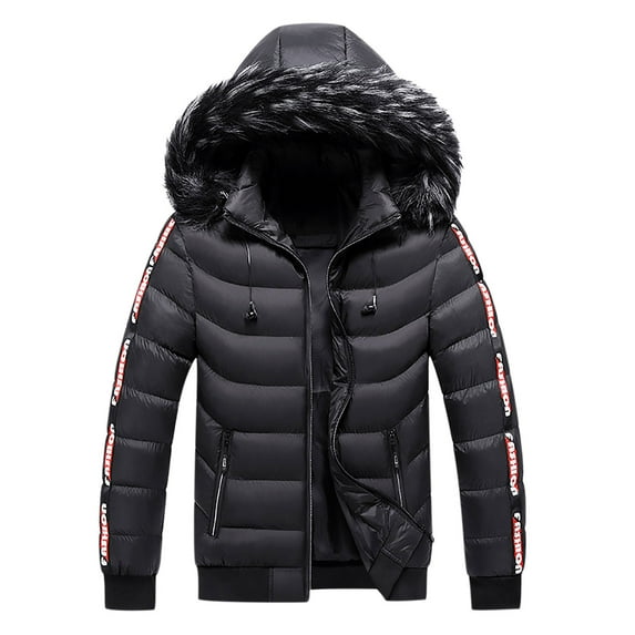 Jackets for Men Casual Military Jacket with Hood Plus Size Puffy Bubble Jacket Big and Tall Insulated Parka Coat