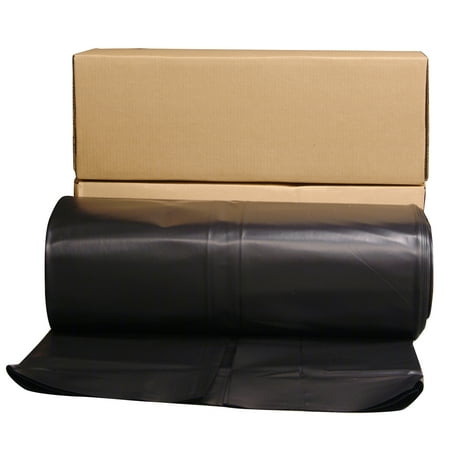 Husky 6 mL Polyethylene Black Plastic Sheeting, 40' x