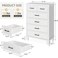 thumbnail image 3 of Garvee 45" Tall Dresser for Bedroom, 6-Drawer Wooden Chest of Drawers with Storage, Large Organizer Cabinet for Closet, Entryway & Living Room, White, 3 of 7