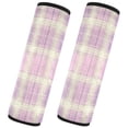 thumbnail image 2 of 2 Pcs Seat Belt Strap Covers Pad for Car Soft Flannel Car Seat Belt Shoulder for All Cars Bright Pink Checkered Pattern, 2 of 8