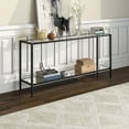 thumbnail image 2 of Henn&Hart 64" Rectangular Glass Top Metal Console Table in Blackened Bronze, 2 of 8