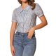 thumbnail image 1 of BLUSA DE BOTONES INSPIRADA CHIC PARA MUJERES CON MANGAS CORTAS Y PUFF, CUELLO CAÍDO, ESTAMPADO FLORAL, ALGODÓN, TALLA XS, AZUL CLARO, 1 of 5