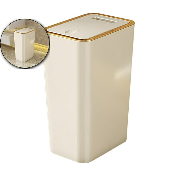 Dvruxg Press Lid Trash Can, Plastic Bathroom Wastebasket, Popup Garbage Bin for Home Sanitation