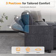 thumbnail image 5 of Sunny Heart Modular U - Shaped Chenille Sleeper Sofa with Pull - Out Bed, USB Ports, Adjustable Backrest & 2 Storage Seats, Tool - Free Assembly, Dark Grey for Living Room, 5 of 9