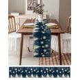 thumbnail image 3 of Blue Christmas Burlap-Cotton Table Runner 120 Inches Long,Xmas Tree Snowflake Yellow Farmhouse Table Runners,Outdoor Dining Tablecloths Decor for Baby Shower Party Wedding 13x120, 3 of 9