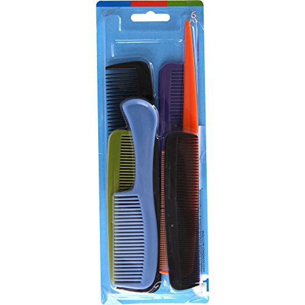 Goody Family Set of 6 Plastic Hair Combs - Assorted Colors  display picture 2