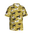thumbnail image 2 of Daiia Horsemen In Horseraces Hawaiian Shirt for Men Gentle Cotton Regular Short Sleeve Casual-Medium, 2 of 9