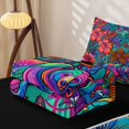 thumbnail image 5 of Manfei Hippie Bear Deer Zipper Twin Comforter Sets with Fitted Sheet and 2 Pillowcases, Tribal Flower Floral Zipper Bedding Set, Red Navy, Black Reversible, 4pcs, 5 of 7