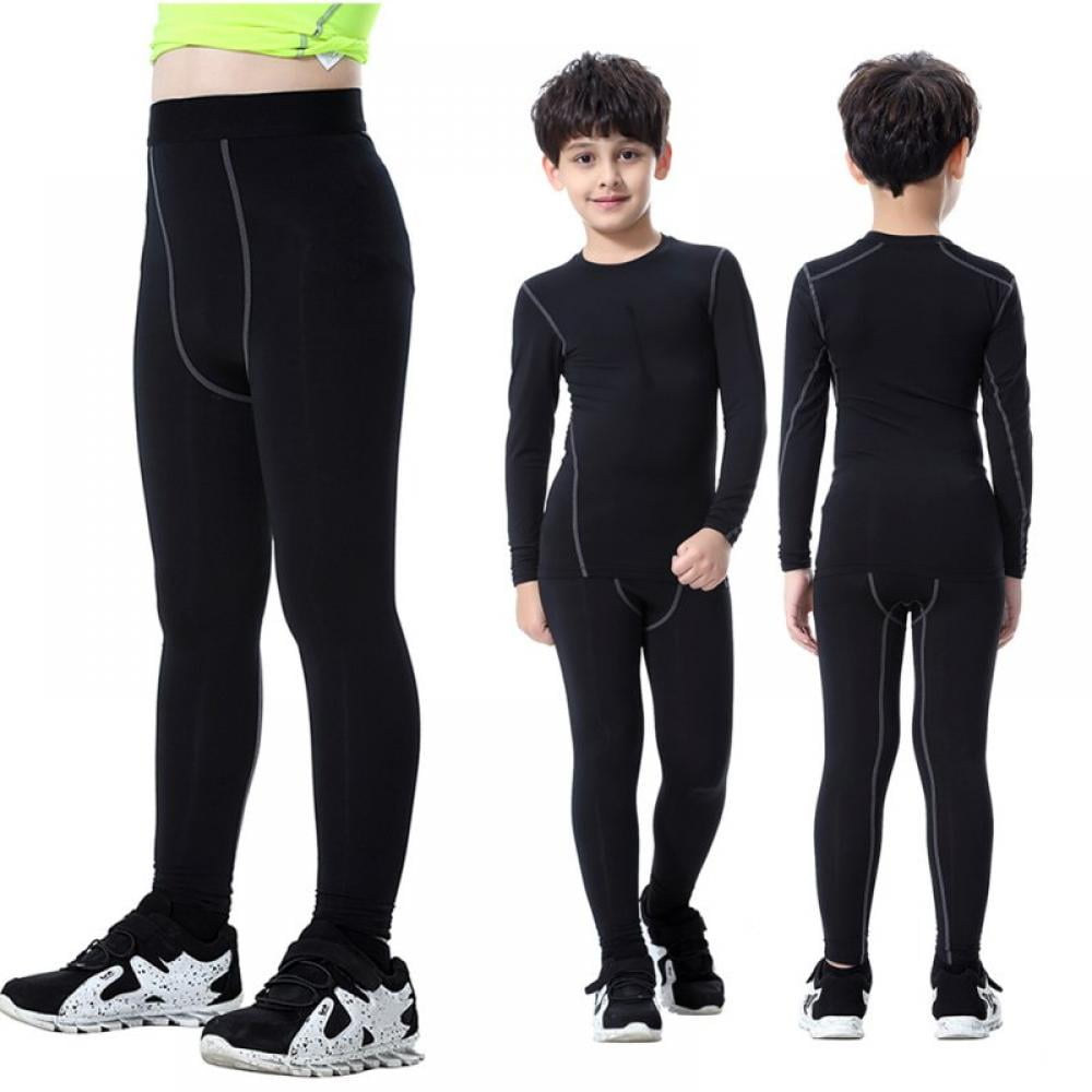 Xinhuaya Boys Compression Pants Base Layers Soccer Hockey Tights