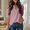 Rose Gold, variant on ClodeEU Women's Summer V Neck Short Sleeve Blouse ,Casual Puff Sleeve Top with Cutout Detail Rose Gold,Womens Plus XXL