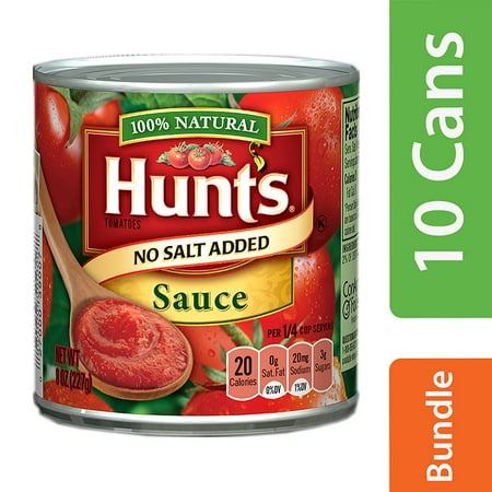 - (10 Pack) Hunt's Tomato Sauce No Salt Added, 8 oz