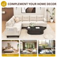 thumbnail image 5 of Royalcraft 6 Pieces I shaped couch with Solid Wood Frame and Thick Legs, Modern White Modular Sectional Sofa, Polyester Fabric Big Sofa Bed, Large Sleeper Couch for Living Room, 5 of 9