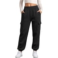 thumbnail image 6 of Jsaierl Womens Joggers Plus Size Baggy Elastic Waist Pants Bottoms Fall Drawstring Cotton Athletic Sweatpants with Pockets, 6 of 9