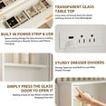 thumbnail image 2 of Garvee Modern White Makeup Vanity Desk with 36" HD Lighted Mirror – Glass Top, 5 Drawers, 3-Tier Shelves, Power Outlet, Ample Storage, Dressing Table Set for Bedroom and Home Office, White, 2 of 9