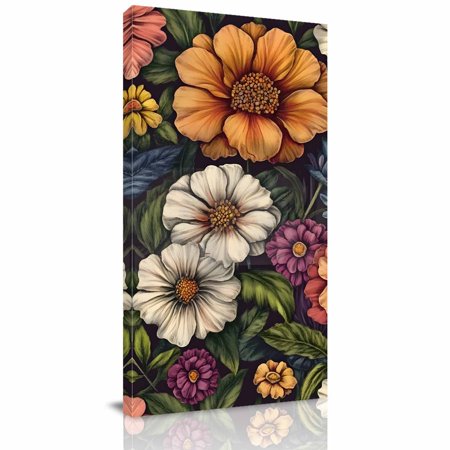 Canvas Wall Art Vintage Flower Framed Canvas Prints for Bedroom Dining Room Cottagecore Blooms Spring Botanical Oversized Gallery Wrapped Wall Decor for Home Office Gifts 20 x40 Ship Next Day