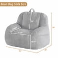 thumbnail image 2 of Sillón Puff Gigante – Piel Sintética para Adultos – Relleno Incluido y Asa – Sala de Estar, Lectura o Relajación – Gran Capacidad – Gris Claro – 102x86x84cm, 2 of 7