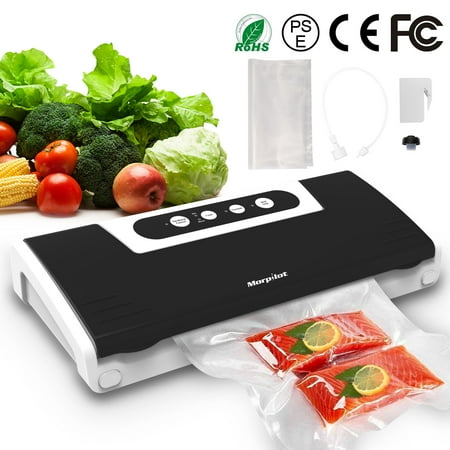 Morpilot Vacuum Sealer with Built-in Roll Storage Cutter Automatic Food Saver Vacuum Sealer Machine Starter Bags