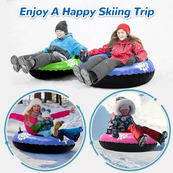 Snow Tube Inflatable Sled: Double/ Single Winter Skiing Toy for Kids & Adults - Enjoy Happy Skiing Trips!