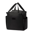 thumbnail image 3 of Large Capacity Oxford Zip Tote Lunch Bag, Black 10X10X6 Inch, Cooler Lunch Bag, Black Tote Bag, Insulated Lunch Tote, Multi-Functional Leakproof Container for Picnic, Office Lunch, 3 of 7