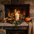 thumbnail image 6 of Fall Candle Rings Fall Decorations for Home Halloween Decorations Artificial Maple Leaf Rose Candle Wreath for Table Centerpiece by MPOISVA, 6 of 7